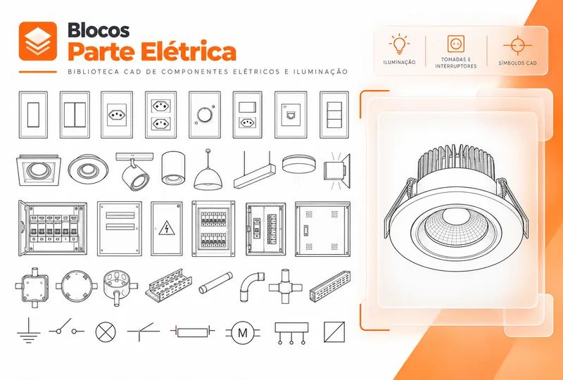 Blocos de Parte elétrica disponíveis na biblioteca do plugin