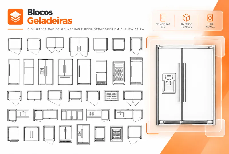Blocos de Geladeiras disponíveis na biblioteca do plugin